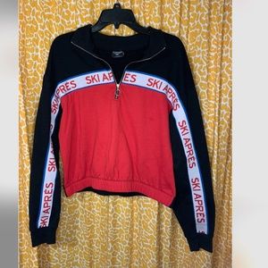 Cropped Zip Up Sweatshirt